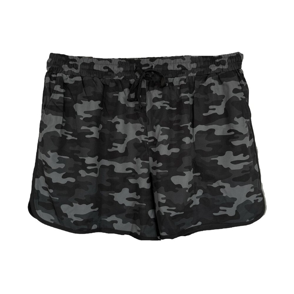 NWOT Tyomi 3X BLACK CAMO Women's Active Woven Running Shorts